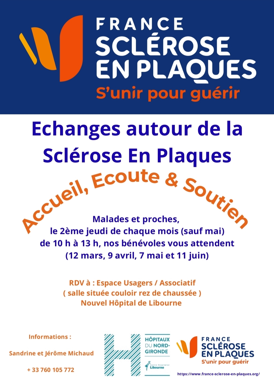 Permanences de la Fondation France Sclérose en Plaques à Libourne