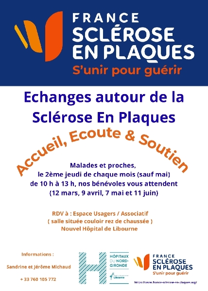 Permanences de la Fondation France Sclérose en Plaques à Libourne